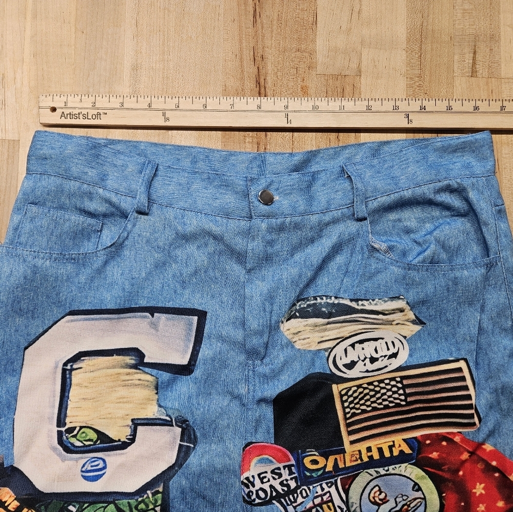 Nostalgia Panel Street Pants Size Medium 90's Hulk Thor Lakers - Picture 3 of 9